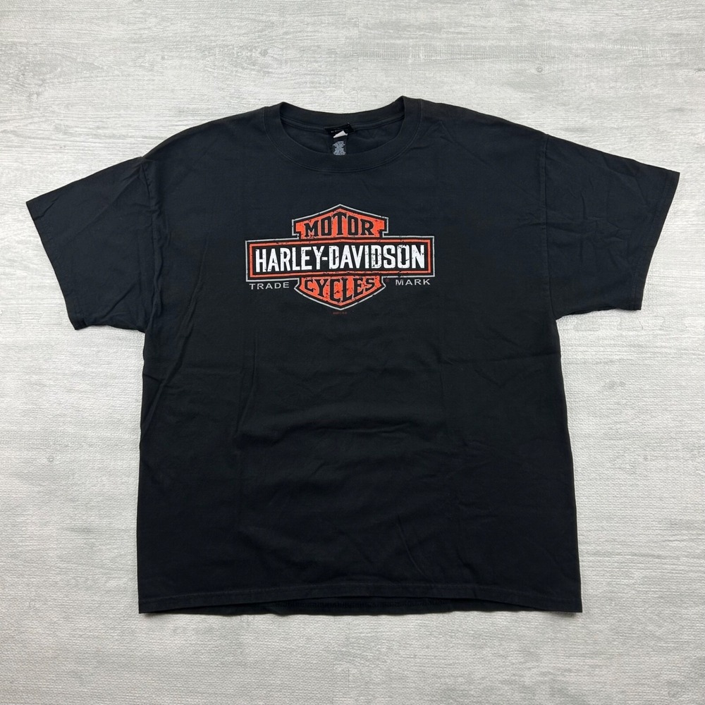 Vintage Harley Davidson Shirt Size XL Black Auburn MA Biker Motorcycle Logo